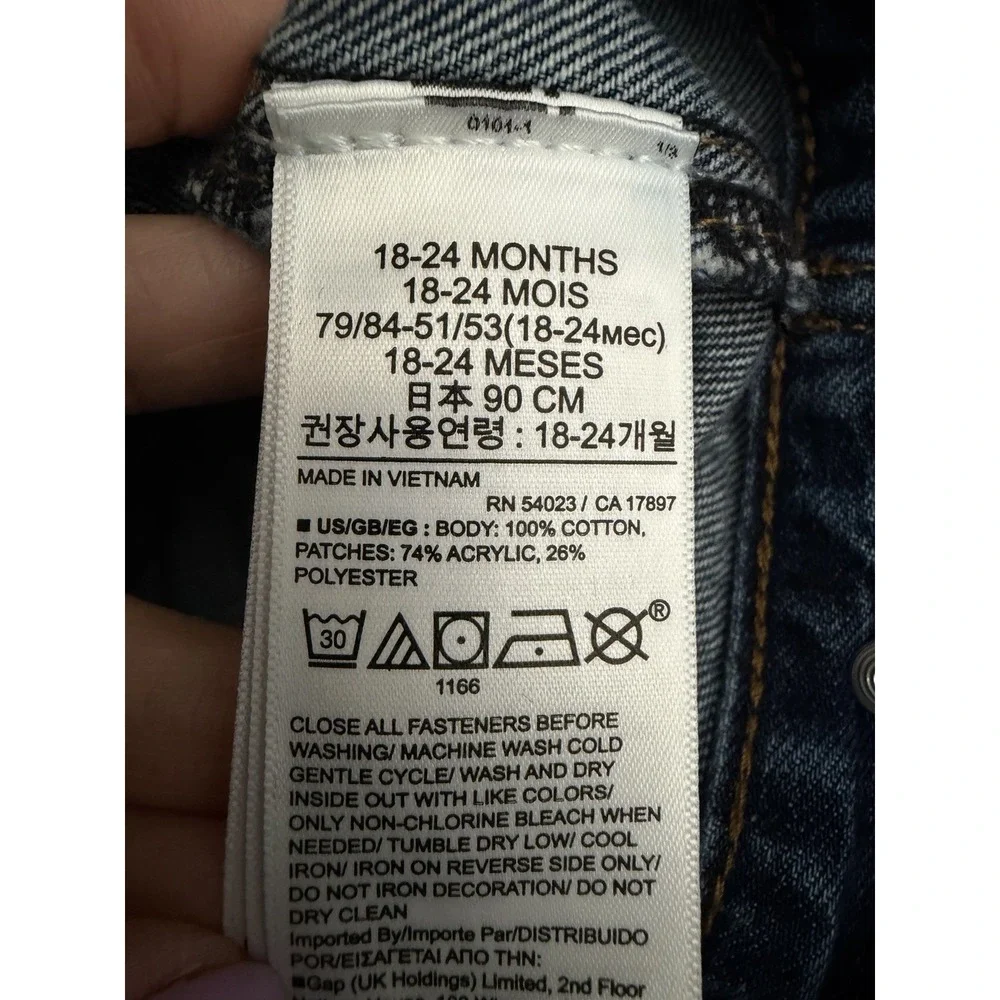 Gap X Disney Mickey Mouse Toddlers Kids Icon Denim Jean Jacket Patch #III8-1